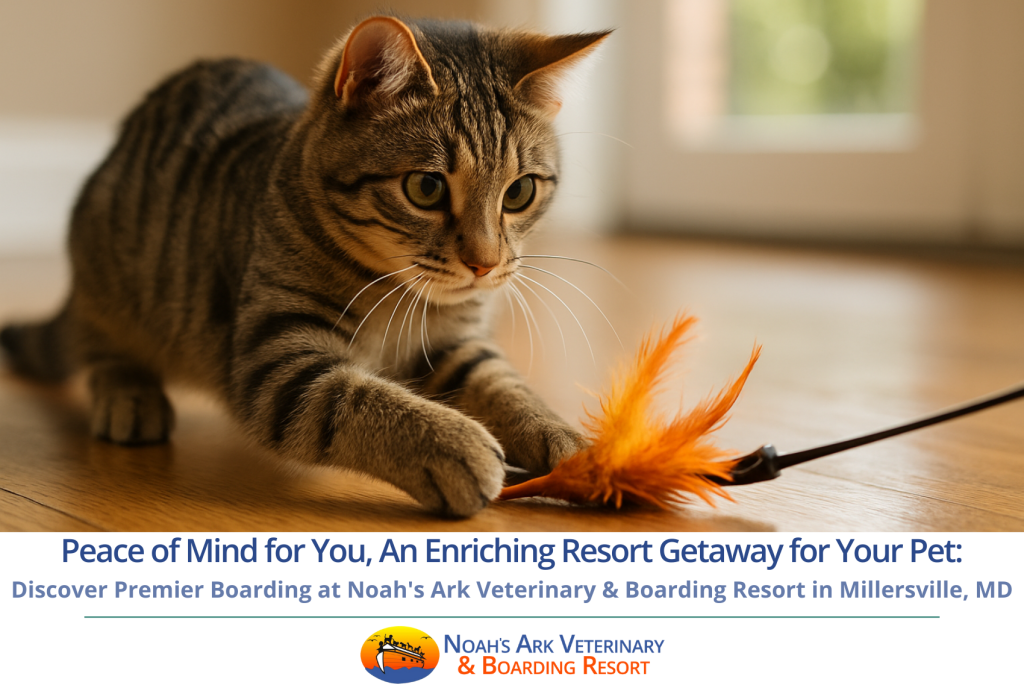 Peace of Mind for You, An Enriching Resort Getaway for Your Pet Discover Premier Boarding at Noah's Ark Veterinary & Boarding Resort in Millersville, MD